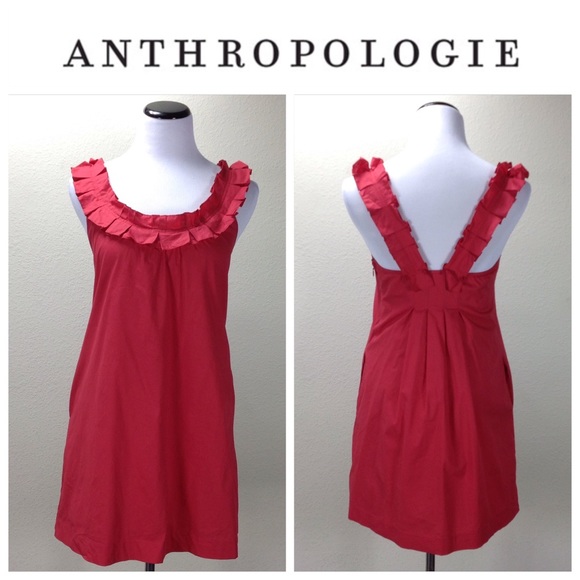 Anthropologie Dresses & Skirts - Anthropologie FEI Red Cotton Blend Tank Dress